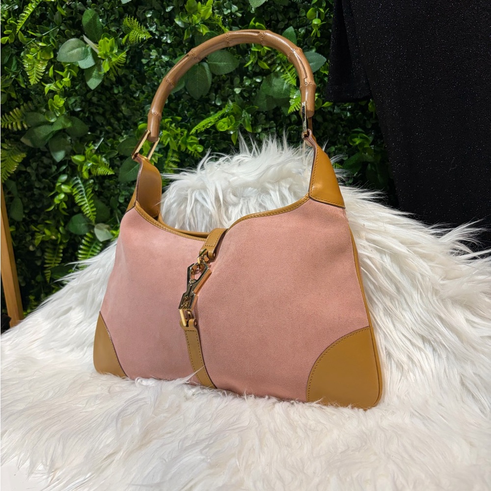 Vintage Gucci Jackie Hobo Bag w/ Bamboo Shoulder Strap